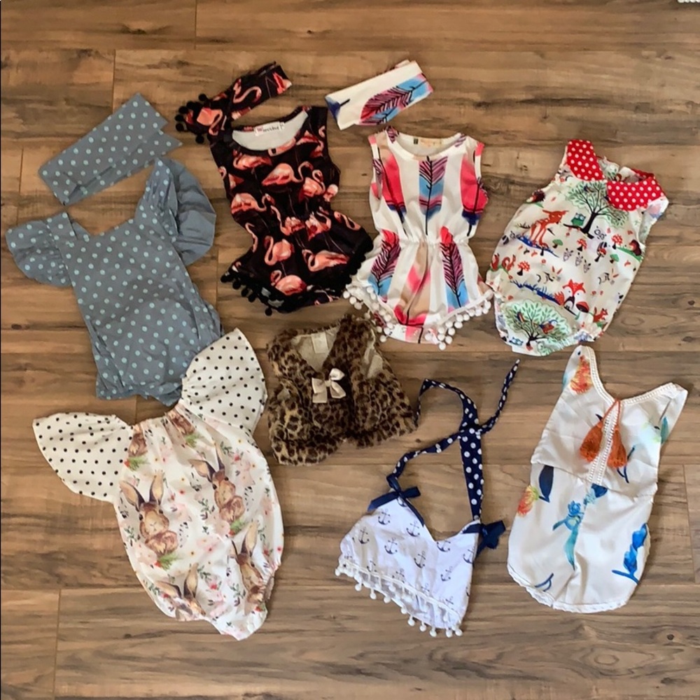 💕13 piece lot of baby girls clothes- 3-6 months👀